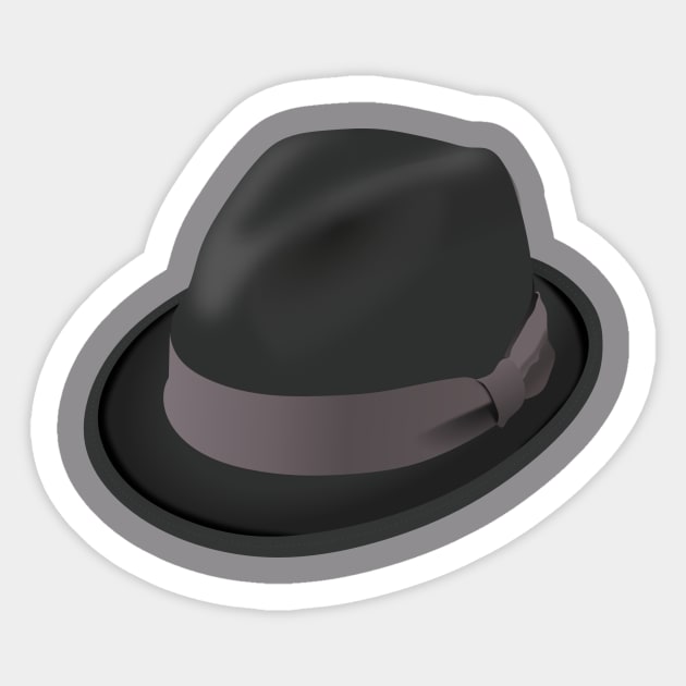 Black hat Sticker by Three Hats